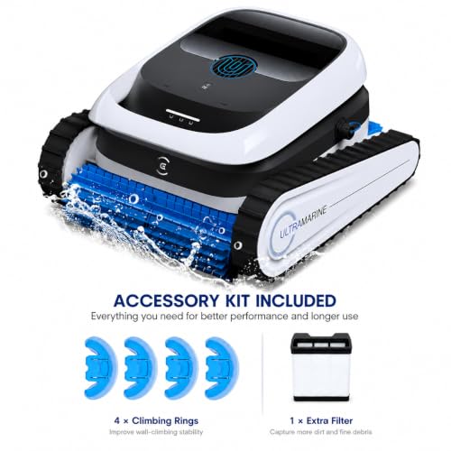 Image of ECOVACS Ultramarine P1 Pool Cleaner Robot with Accessory Kit,Cordless Robotic Pool Vacuum for Inground & Above Ground Pools, 180 Min Runtime, Smart Navigation, App Control for Floor, Wall & Slope