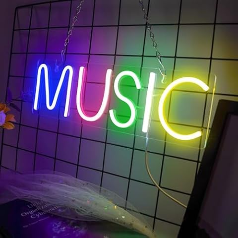JEMESI Colourful Music LED Neon Light Sign Cover