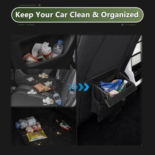 Image of for Car Trash Bag for 2020-2026 Ford Bronco Sport Rear Seat Hanging Trash Can with Magnetic Closure PU Leather Trash Bin Foldable Garbage Bag & Organizer