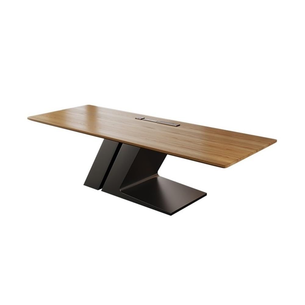 Standing Desk Modern Executive Office Desk with Ash Wood Tabletop and Creative Metal Base Large PC Workstation Writing