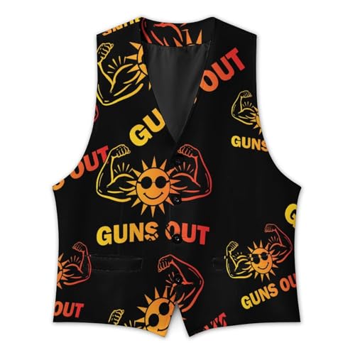 Suns Guns Out Men's Formal Suit Vest for Business Formal Or Casual Dress Waistcoat Wedding3
