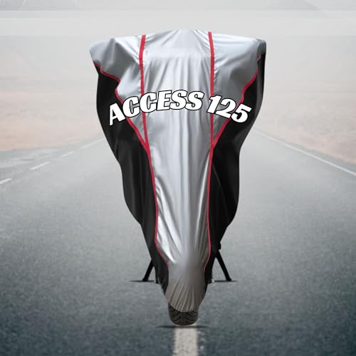 Image of Motorcycle Scooty Body Cover for Outdoor Use - Heavy Fabric Water Resistant Two Wheeler Cover with UV, Dust & Rain Protection Compatible for Access 125