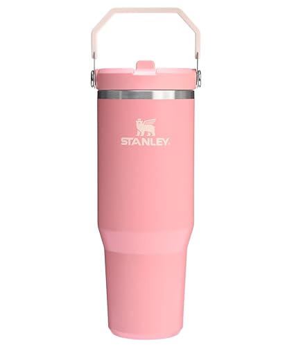 STANLEY IceFlow 2.0 Flip Straw Tumbler with Handle 30 oz | Twist On Lid and Flip Up Straw | Leakproof Water Bottle | Insulated Stainless Steel | BPA-Free | Pink Mesa
