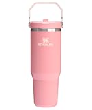 IceFlow 2&period;0 Flip Straw Tumbler with Handle 30 oz &vert; Twist On Lid and Flip Up Straw &vert; Leakproof Water Bottle &vert; Insulated Stainless Steel &vert; BPA-Free &vert; Pink Mesa
