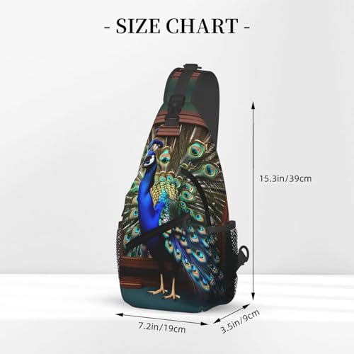 Mochila bandolera MyPiky con estampado de pavo real miniatura 3
