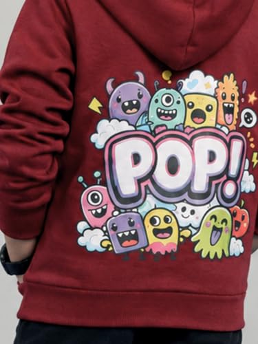 Image of Unisex Kids Solid Full Sleeve Zip Front Open Hooded Sweatshirt