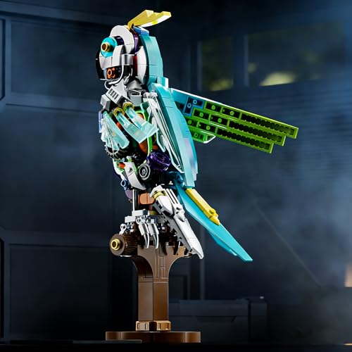 Image of SKY LINE OCEAN Finger Rock Creator Parrot Building Set - 688 PCS Creative Bird Animal Model Kit with Stand, Compatible Brick Construction Toy, Collectible Display Gift for Kids Teens & Adults Ages 14+