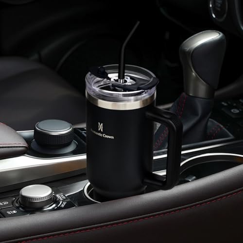 Romantic Crown Copo Térmico com Canudo Tampa e Alça 1,18L, Cops Garrafas Termico para viagem vácuo d