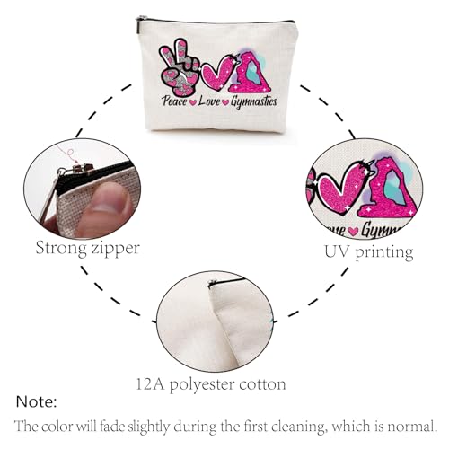 CREATCABIN Gymnastics Girl Canvas Bag Metal Zipper Pouch Student Stationery Storage Bag Makeup Tools Collection Bag for Women Daily Supplies Vacation Camping Cosmetics Toiletries Organizer 7x10 In - Image 4