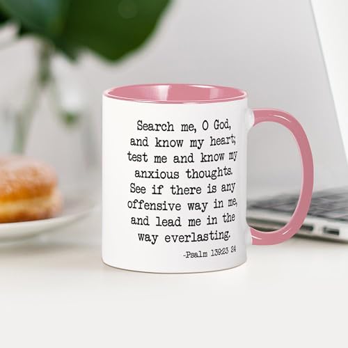 Taza de cerámica 11 oz con texto Salmo 139:23 24 miniatura 3