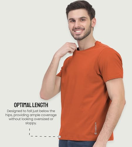 Image of Freecultr Truly Classic Organic Men's Cotton T-Shirt | Solid Round Neck Half Sleeve | Plain Stylish t Shirts | Regular Fit | Casual Comfortable T Shirt for Man
