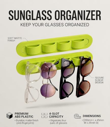 Image of Sunglasses Organizer, Wall Glasses Holder, Acrylic Sunglasses Display, Eyeglass Organizer for Multiple Glasses for Office & Home Decor, Unique Gifts for Husband, Women & Girls