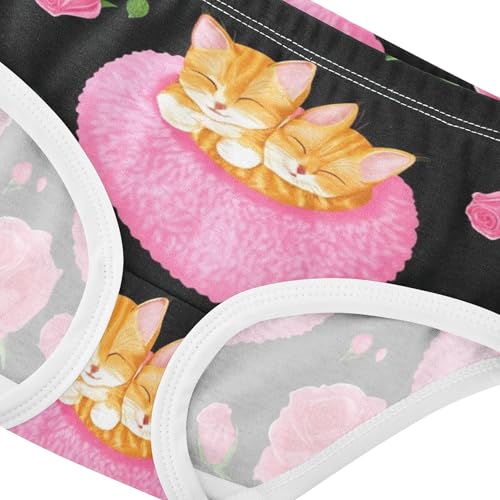 Print Girls Underwear Toddler 2t Cotton Panties for Girl Cute Orange Kittens Flowers Briefs Kids Undies4
