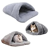 LNGJIN Lettopercriceto, Lettodicriceto, LettodiCricetoCasa, Lettodiporcellino d'India, LettoPerPorcellino d'India, CricetoLettoGrotta, adatto per conigli nani, piccole tane di peluche (Grigio)