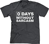 Blittzen Mens Zero Days Without Sarcasm, L, Charcoal