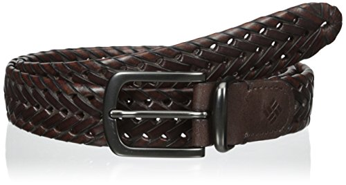 Columbia Men's Casual Trinity Style for Jeans Khakis Dress Leather Strap Silver Prong Buckle Belt, Brown, 38