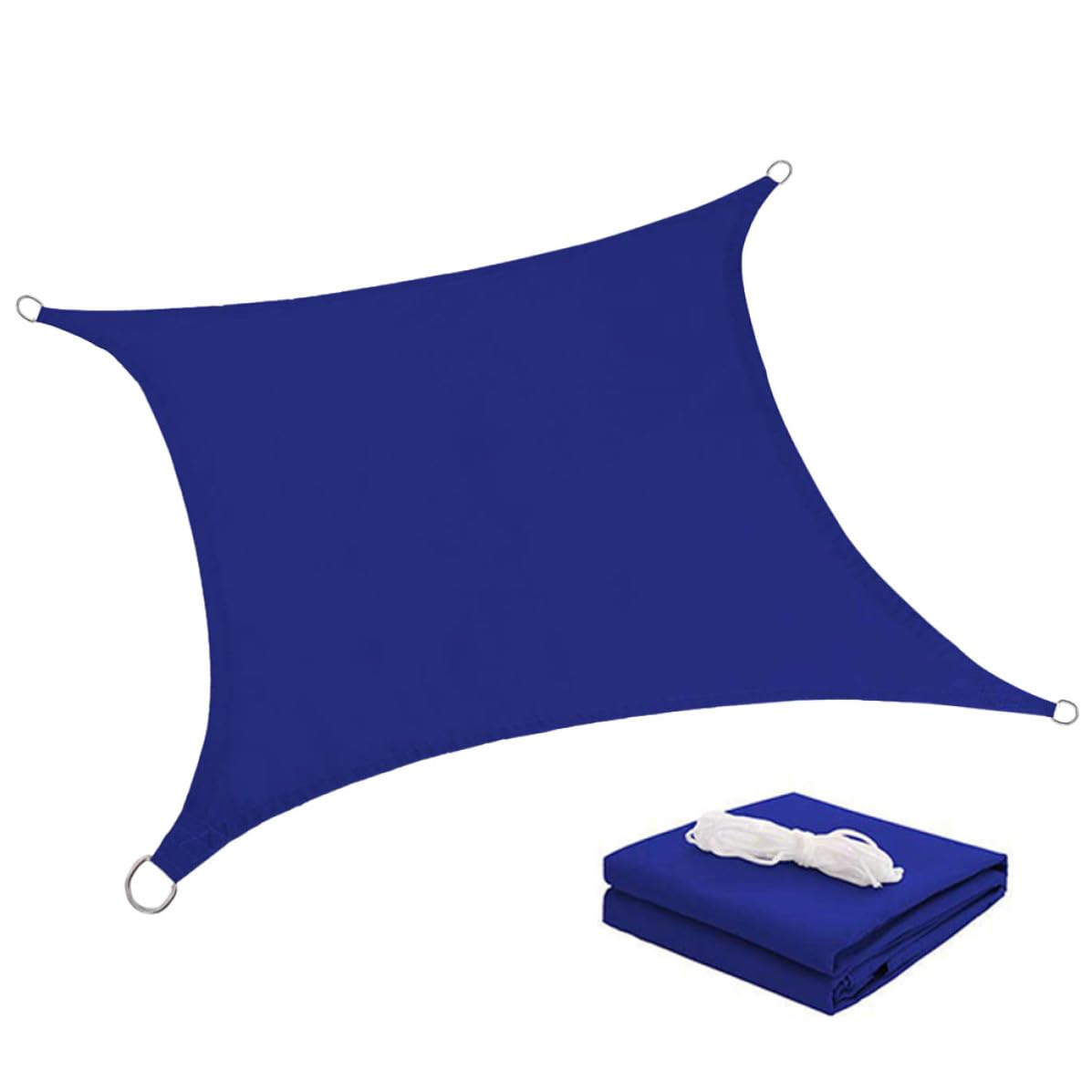 Vela de Sombra Cuadrilateral de Poliéster Protección UV para Jardín