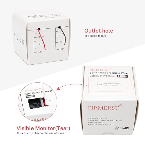 Image of FIRMERST 22 Gauge 100 Feet Solid Core Tinned Copper Hook up Wire Kit - 2 Colors