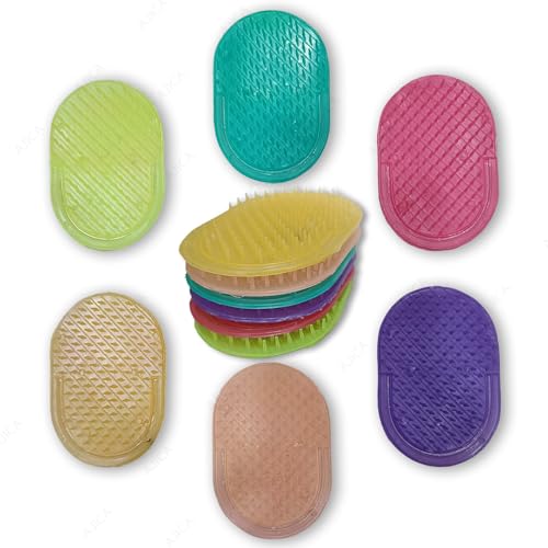 Image of Pocket Palm Combs Multicolor Set for Hair & Beard Massage | Hand Grip Hair Shampoo Massage Comb Flat Brush for Men And Women Portable & Soft, Ideal for Home, Office, Travel & Pets (Assorted Color) (Free Size, 3, count)