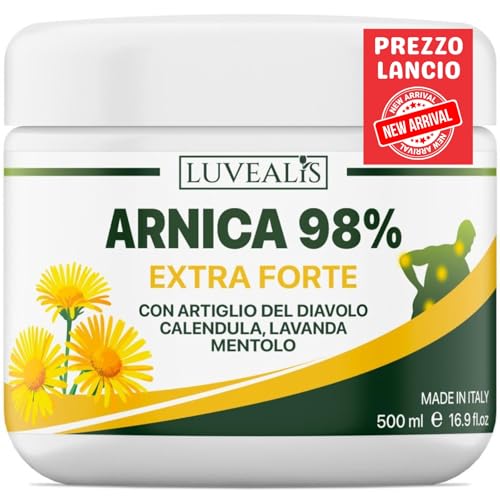 Arnica per Cavalli Uso Umano - Arnica Gel EXTRA forte 500ml - Potenziata con Artiglio del Diavolo Forte, Trattamento Cervicale, Collo, Mal di Schiena, Formula Professionale Made in italy