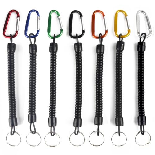 DOKRIN - DOKRIN Pinces et outils Lot de 7 cordons anti-perte pour matériel de pêche, porte-clés élastiques en plastique, sacs, ciseaux et divers accessoires de pêche.