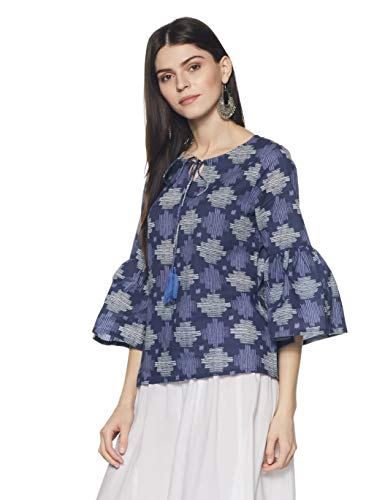 Image of Amazon Brand - Myx Women Cotton Straight Fit Straight Kurti (Available in Plus Sizes)