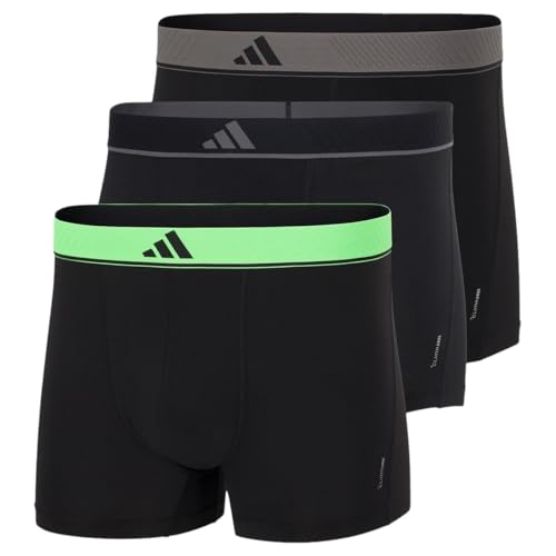 adidas Trunk (3pk) -Active Micro Flex Eco-Bequeme Unterwäsche Pantalones Cortos, Assorted_4am014, L Hombres