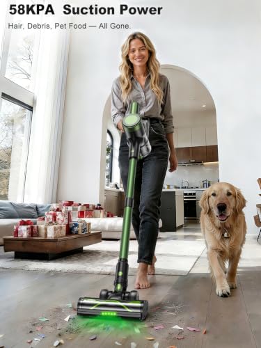 Image of Cordless Vacuum Cleaner, 58KPa /60Mins 10 in 1 Self-Standing Stick Vacuum