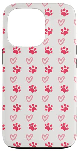 Paw and Heart Pattern ? Fun Pink Design for Dog and Cat Moms X}zP[X iPhone 13 Pro p