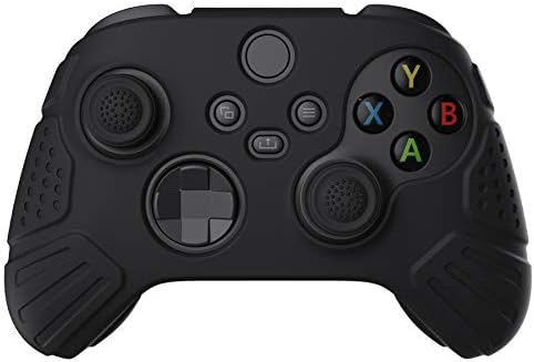 eXtremeRate PlayVital Guardian Edition Black Ergonomic Soft Anti-Slip Controller Silicone Case Cover for Xbox Series X/S, Rubber Protector Skins with Joystick Caps for Xbox Core Wireless Controller — view 8