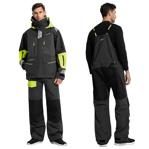 Men’s Sailing Jacket & Bib Pants Set – 3L GORE-Pro TEX Waterproof Foul Weather Gear for Offshore Ocean Sailing2