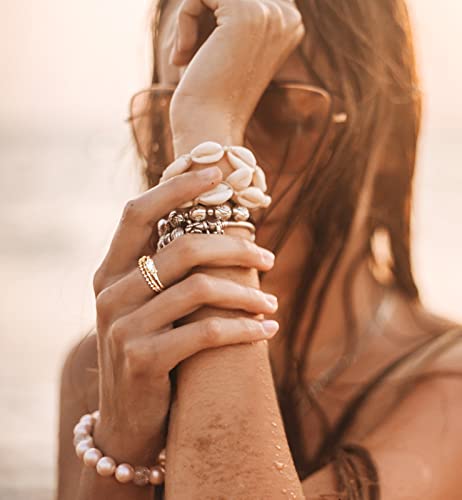 Tigrade 1.5Mm 14K Gold Plated Stacking Rings For Women Girls Fashion Knuckle Thin Gold Ring Marquise & Round Cubic Zirconia Statement Ring Size 3-12 1Pc/3Pcs, 3Pcs, Size 5.5 #TOP4