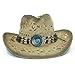 Western Toyo Straw Cowboy Hat, Shapeable w/ Stylish Beaded Concho Band