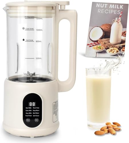 Image of 8 in1 Automatic Nut Milk Maker, 40oz Soybean Milk Machine for Homemade Almond, Oat, Soy, Coconut, Plant-Based Milk and Non Dairy Beverages, 12 Hours Timer /Auto-clean /Room Temp /Keep Warm /Boil /Low-Noise