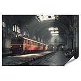islandburner Premium Poster Verlassener Bahnhof mit 