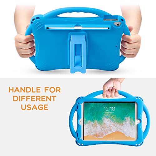 Ipad 6Th Generation Case, Ipad 5Th Generation Case,Topesct Kids Case For New Ipad 2017/2018 9.7 Inch With Tempered Glass Screen Protector And Strap,Silicone Shockproof Ipad Air & Air 2 Case #TOP4