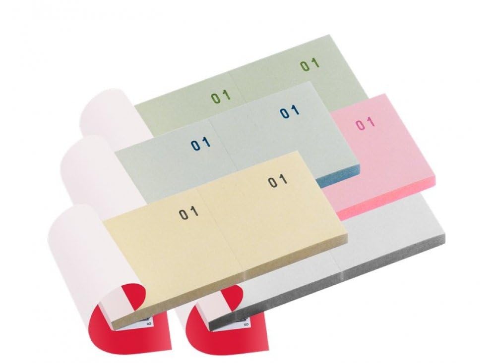 Blocchetti Numerati da 1 a 1000 13x6 cm Confezione 10 Blocchi Colorati Misti con Penna Touch