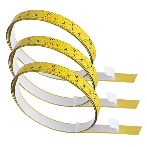 3 pièces Ruban de Mesure Autocollant double échelle métrique et impériale en acier