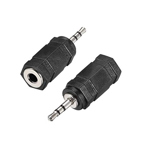 Adaptador uxcell 2.5mm macho a 3.5mm hembra 2 piezas miniatura 1