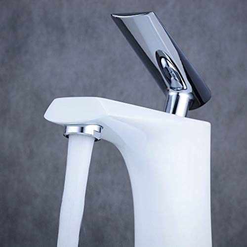 Robinet de lavabo moderne en cuivre chromé pour mitigeur eau chaude