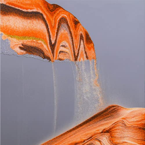 3D Moving Sand Art Picture Decor, Deep Sea Sandscape Liquid Motion, Round Glass, Mobile Sand Painting Relaxing Gifts, Large Desktop Decorations/Toys For Adults And Children(7 Inch, Yellow) #TOP1