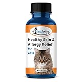 BestLife4Pets Healthy Skin and Allergy Relief for Cats - All-Natural Supplement Relieves Pet Allergies - Strengthen and Improve Immune System - Prevent Itching and Fur Shedding (450 Pills)