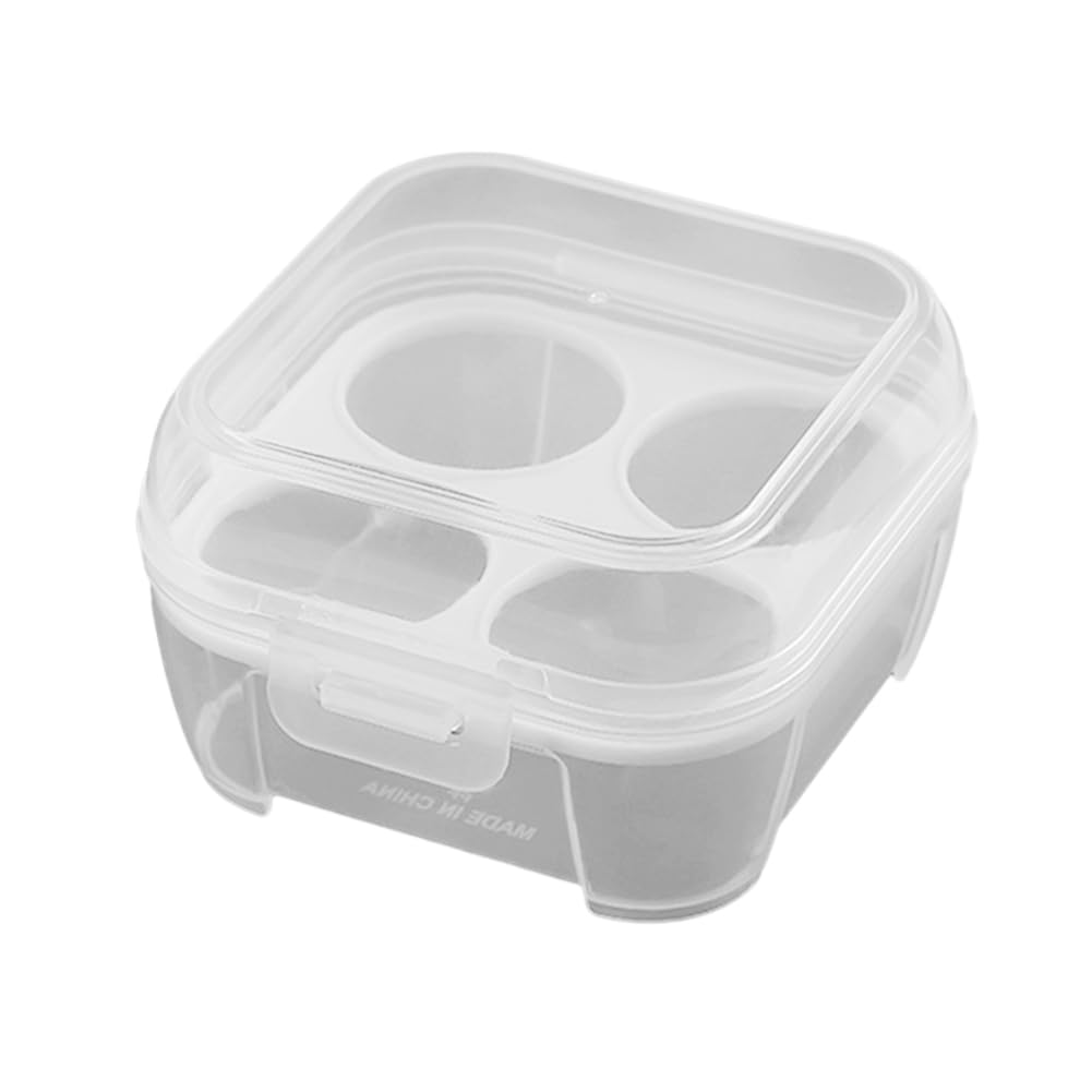 egg holder， Kitchen Egg Organiser Portable and Durable Clear Plastic with Lid 3/4/8 Grid(4 Cells)