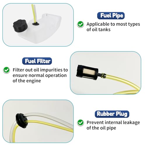 TAIHOBO Benzinschlauch Set, 26-teiliges Motorsense Kit, Universal Benzinfilter Kit, Kraftstoffschlauch (Innendurchmesser: 3mm/2,5mm/2mm), Benzinschlauch für Rasenmäher und Benzin-Rasentrimmer