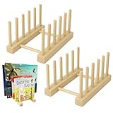 Bailitoy 2 Pcs Wooden Kids Bookshelf,Toddler Book Display Shelves Children Book Rack Suitable Kids Rooms, Nursery & Classroom,Mini Bookshelf, Desktop Shelf
