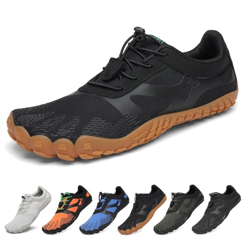SAGUARO Barefoot Shoes for Men & Women | Wide Toe Box Zero-Drop Minimalist Trail Running Hiking Shoe Black