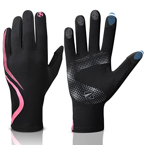 Cevapro Women Winter Gloves Lightweight Running Gloves Touch Screen Warm Gloves Liner Under Thicken Winter Gloves for Cycling