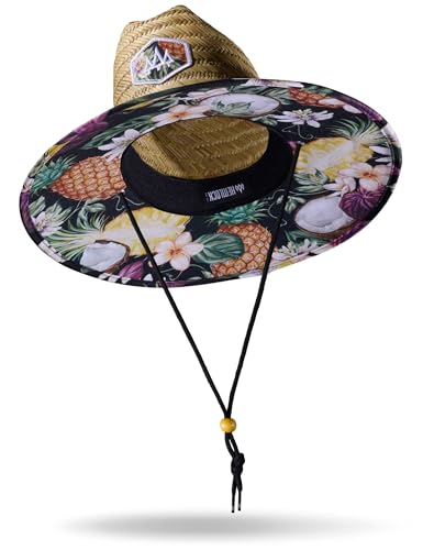 Straw Hat for Men & Women | Lifeguard Hat Beach Hat & Sun Hat | UPF 50+ Wide Brim for Sun Protection | One Size | Hemlock