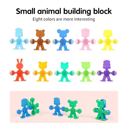 Image of Little Fingers Plastic Linking Toys for Kids - 4Pcs Colorful Interlocking Building Links - Brain Development Toys for Toddlers & Preschoolers - Safe, Durable & Fun Educational Toy Set (Friends)