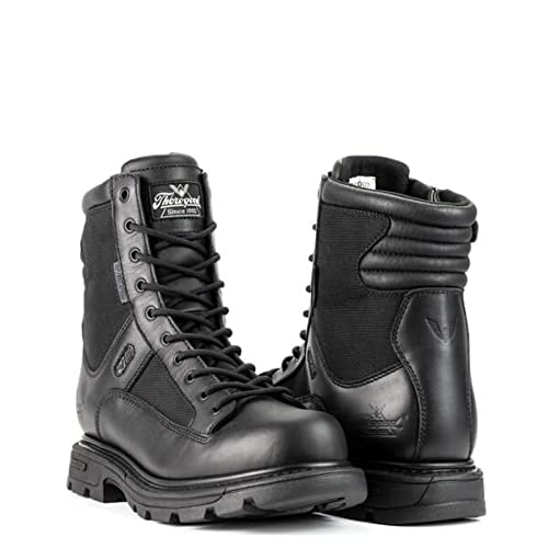 Thorogood GEN-Flex2 8” Side-Zip Waterproof Black Tactical Boots for Men and Women - Lightweight Leather and Nylon with Slip-Resistant Outsole; EH Rated3